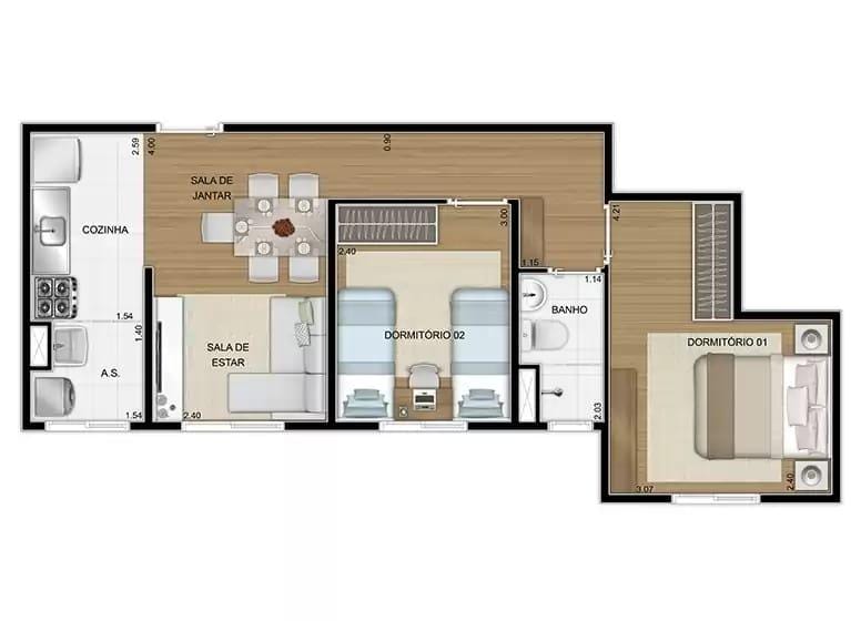 Apartamento, 2 quartos, 47 m² - Foto 12