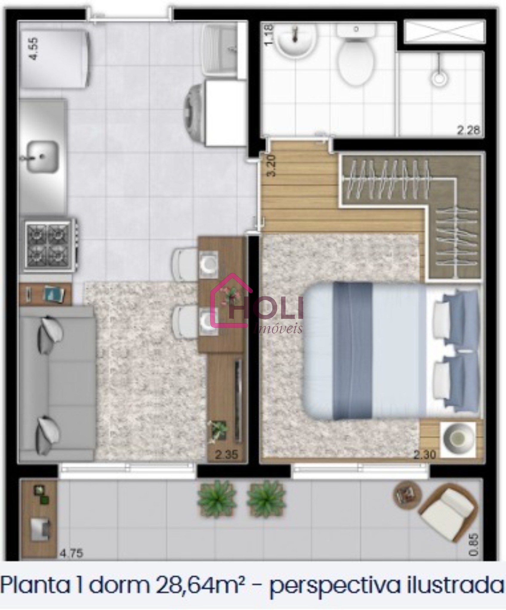 Apartamento, 1 quarto, 28 m² - Foto 10