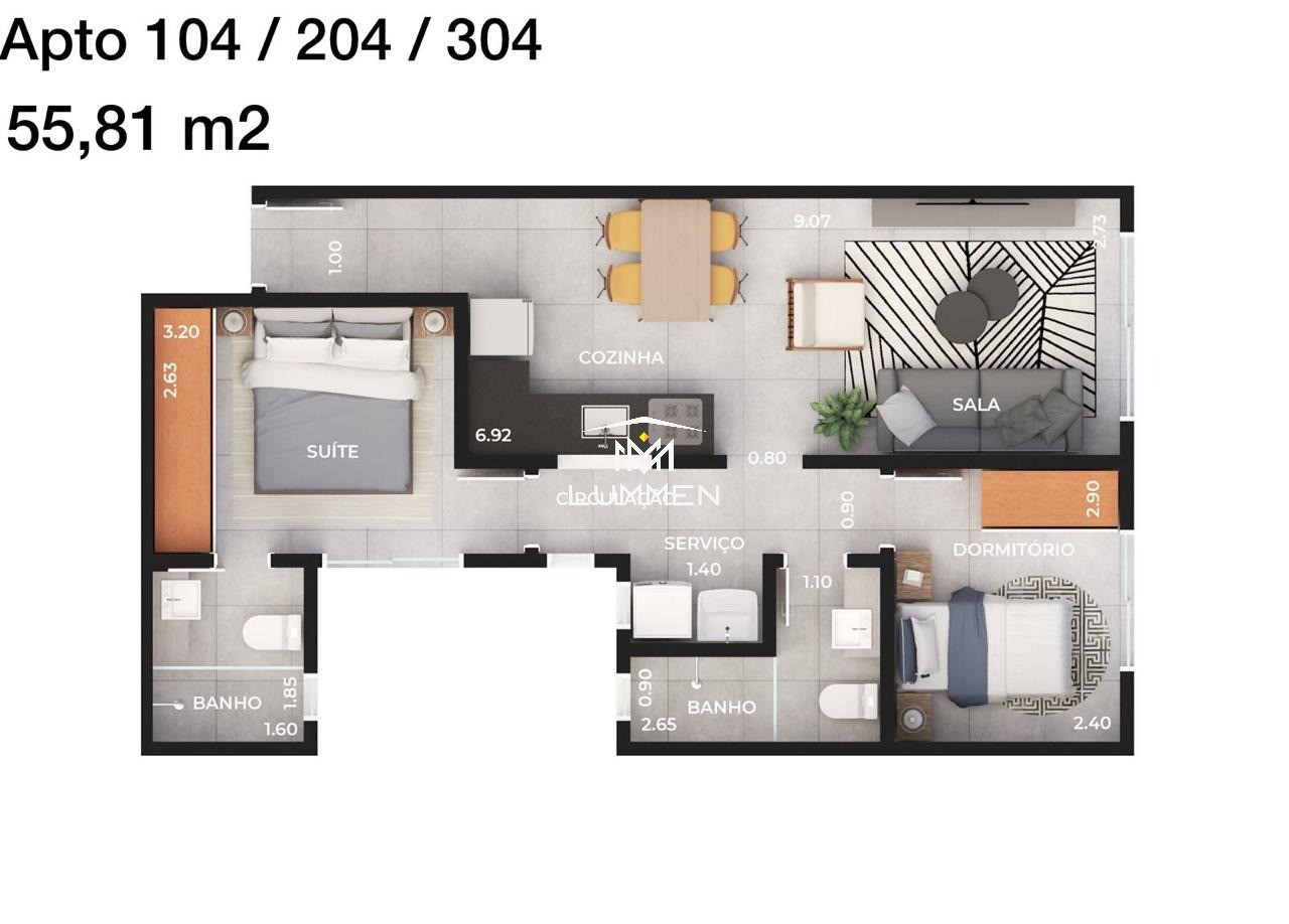 Apartamento, 2 quartos, 60 m² - Foto 6