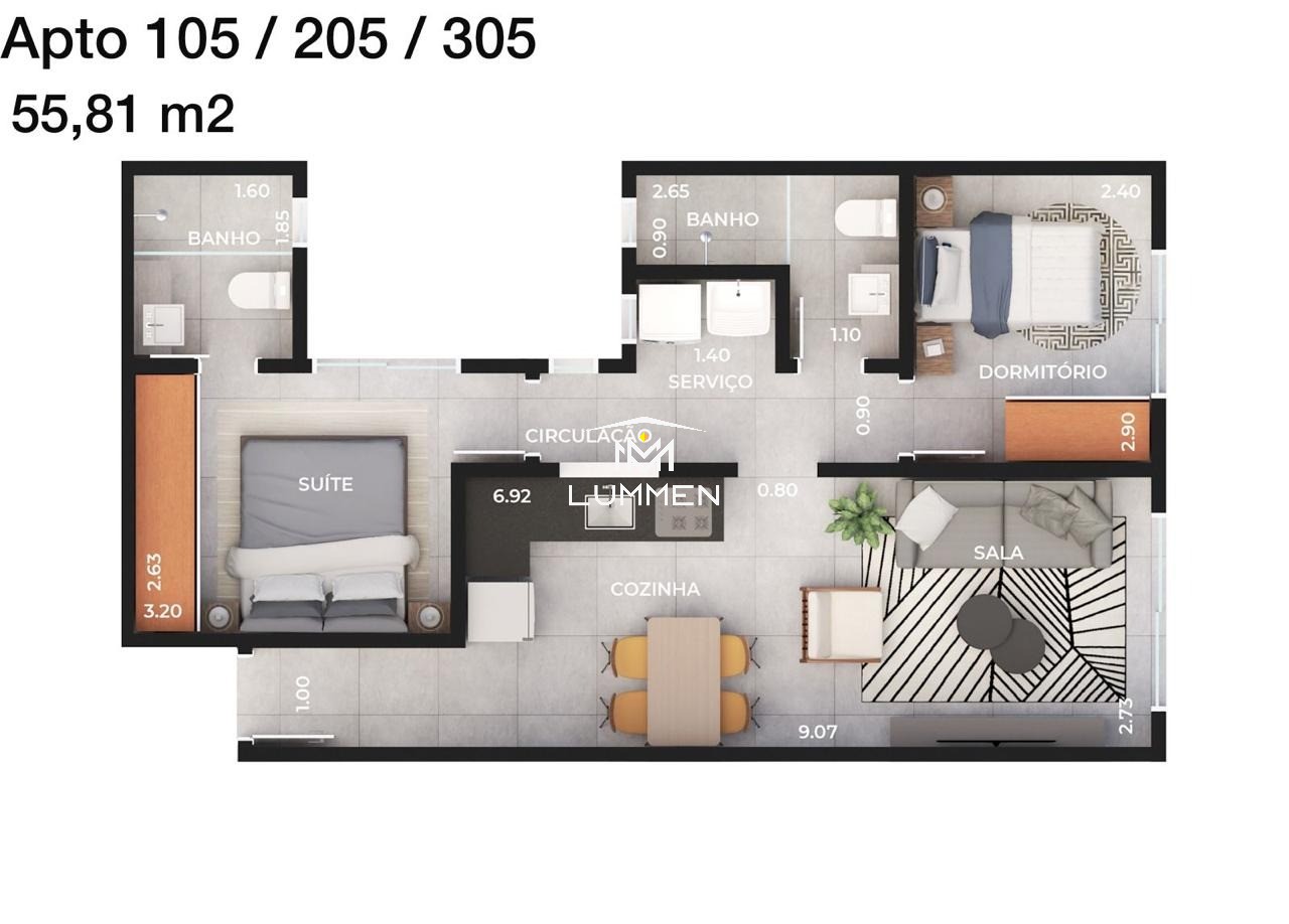 Apartamento, 2 quartos, 60 m² - Foto 7