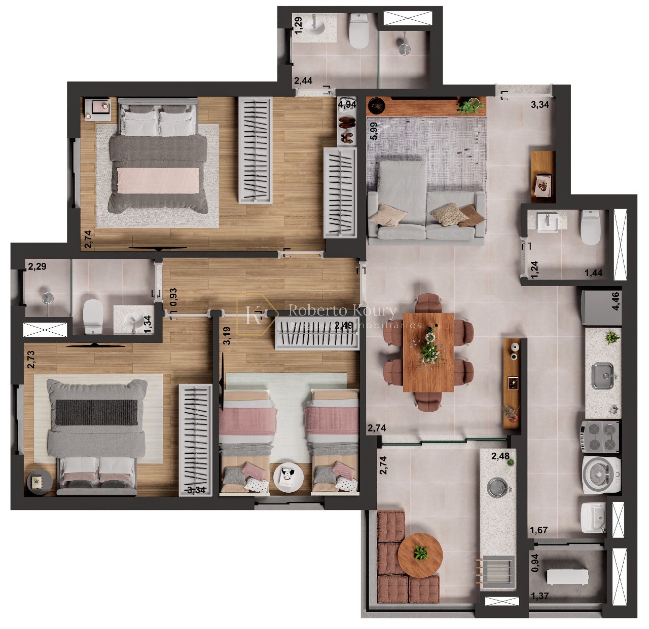 Apartamento, 3 quartos, 89 m² - Foto 2