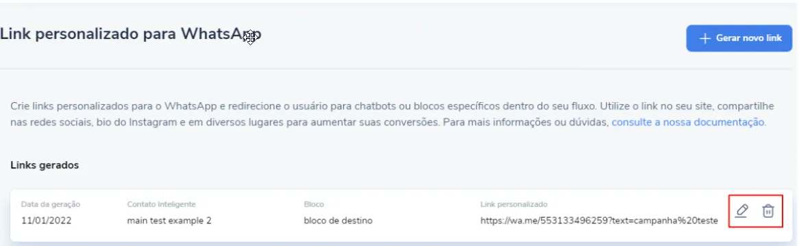 Captura de tela de Link personalizado para WhatsApp 1