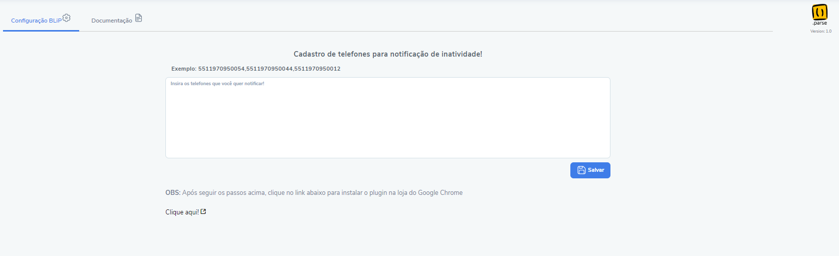 Captura de tela de Alerta de inatividade do Agente 1
