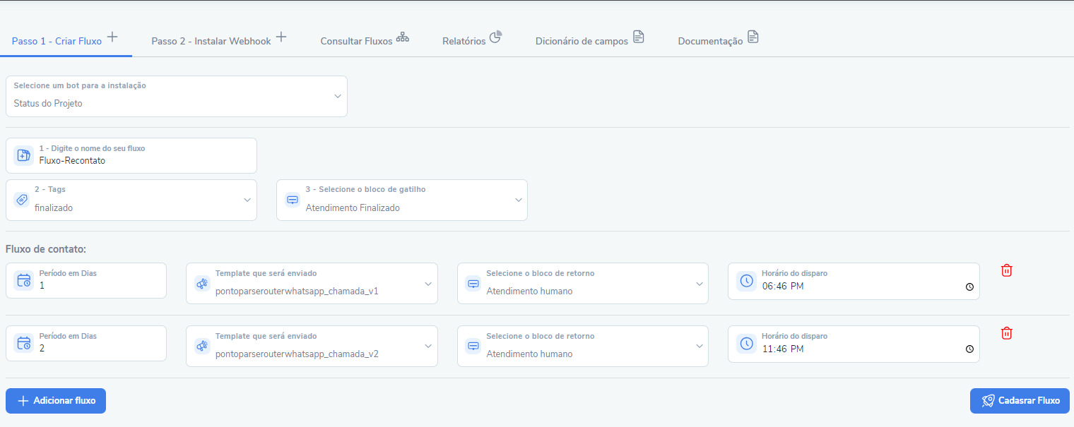 Captura de tela de CRM - FlowBytag 1