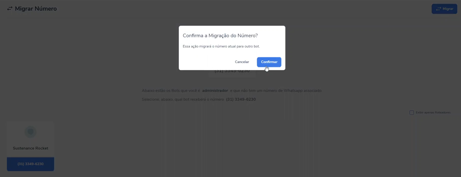 Captura de tela de Migrate WhatsApp Number 1