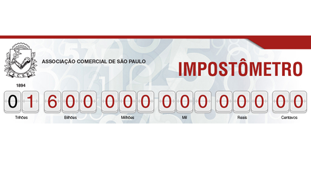 Impostômetro chega a R$ 1,6 trilhão na segunda-feira,  às 8 horas