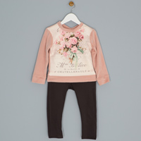 Conjunto Blusão e Legging Rosa - 1081