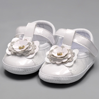 Sapatilha Para Bebê Flor Branca - 1124