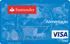 Cartão Santander Natal Alimentação Visa Vale