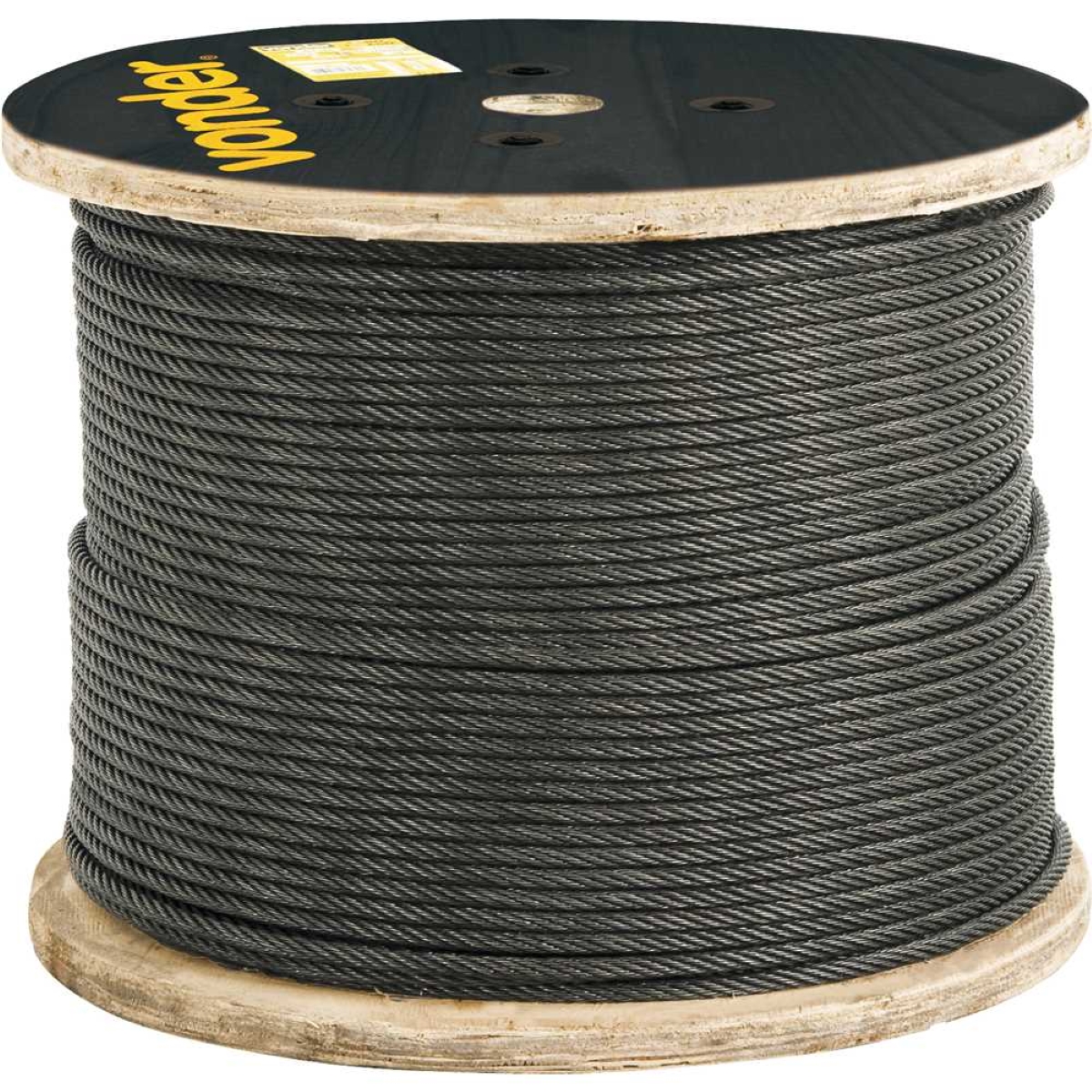 Cabo Aço Af 3/8 Alma De Fibra 6x25f Polido 100 M Vonder