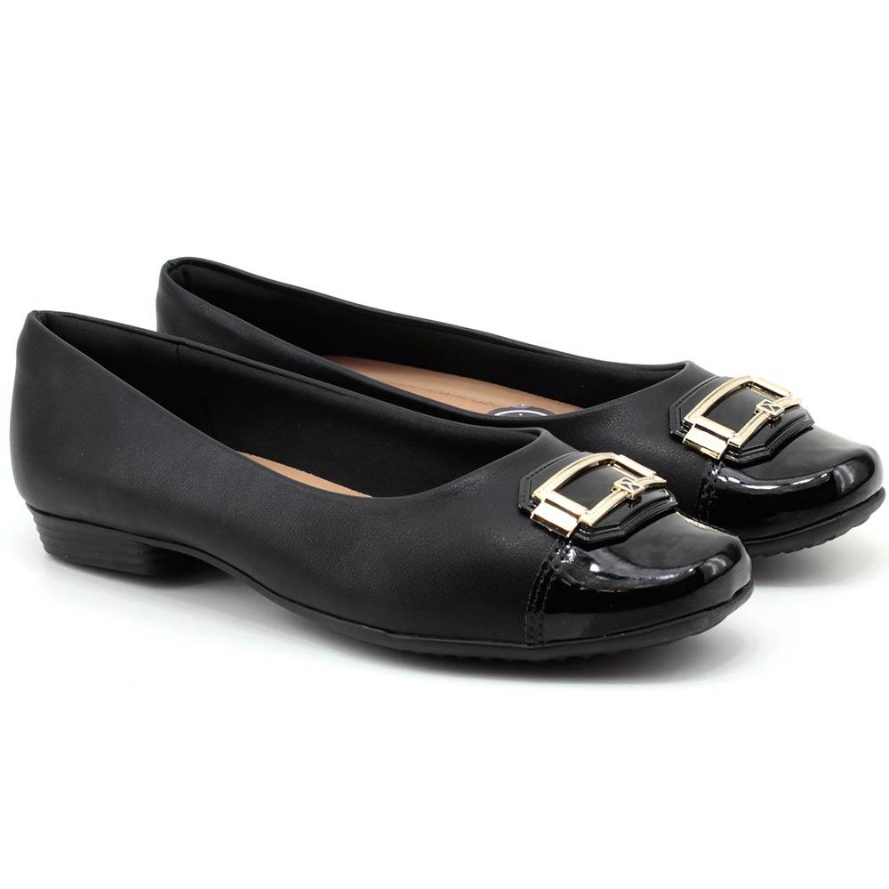 Sapatilha Piccadilly Raquel Salto Baixo Preto