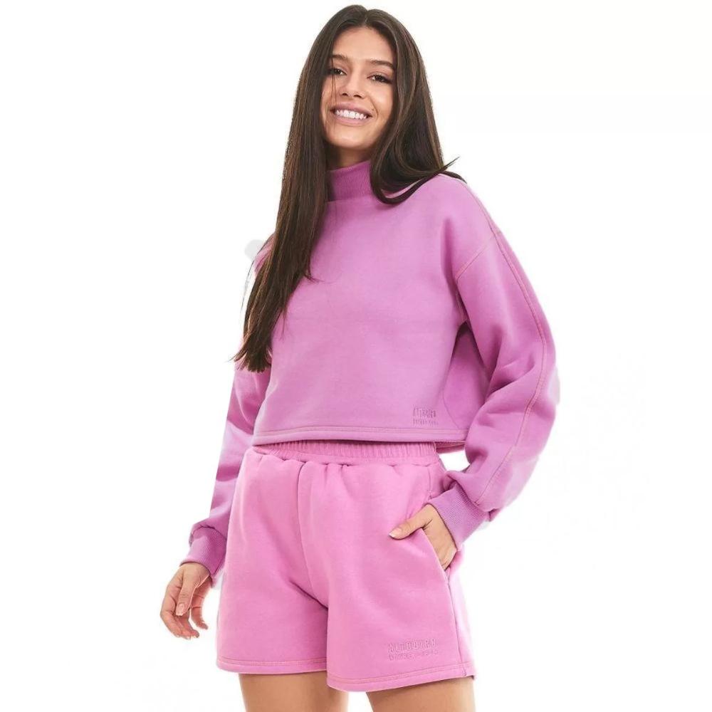 champion pink cropped moletom com capuz