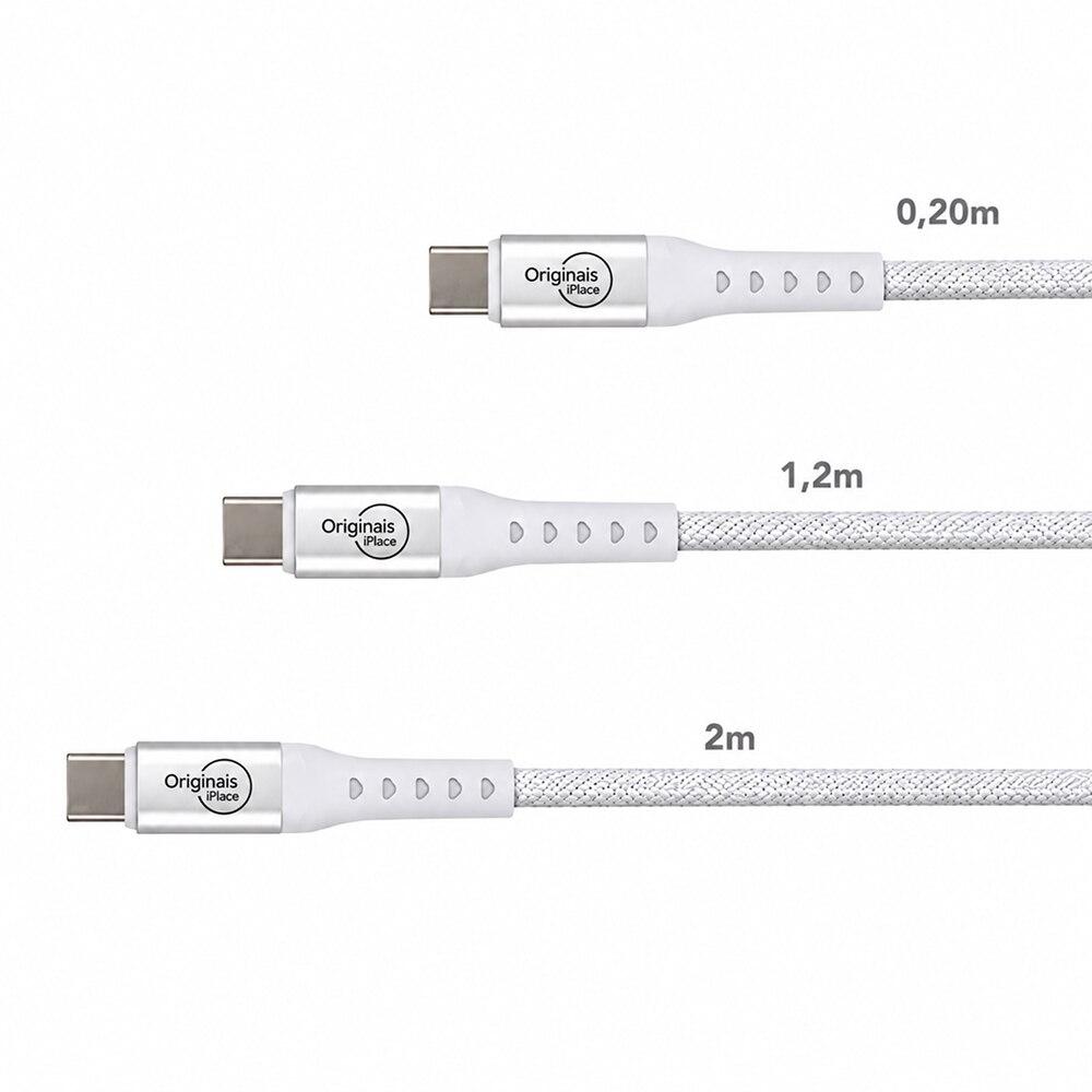 Kit 3 Cabos USB-C, Originais iPlace, Trançado