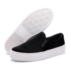 Tênis Slip On Casual Feminino Flat Form Tenehi Veludo