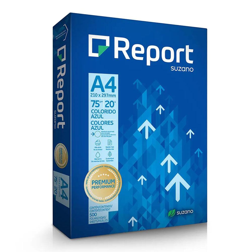 Papel Colorido Azul A4 75g 500fls Report