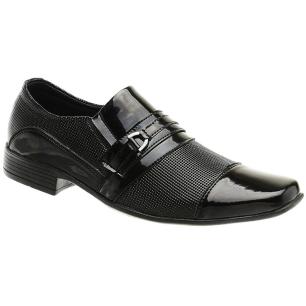 Sapato Social Masculino Verniz Bico Quadrado Estilo Casual