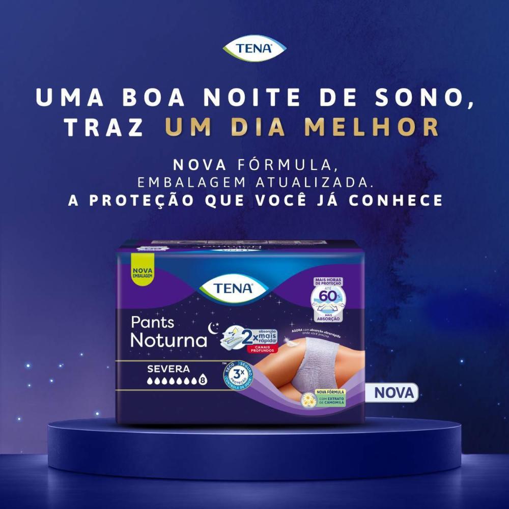 Roupa Íntima Descartável Tena Pants Noturna P/M Leve 32 Pague 28 Unidades