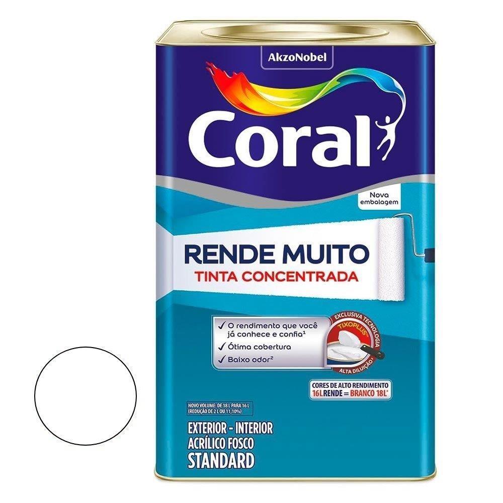 Tinta Acrilica Branco Fosco Rende Muito 18 Litros Coral