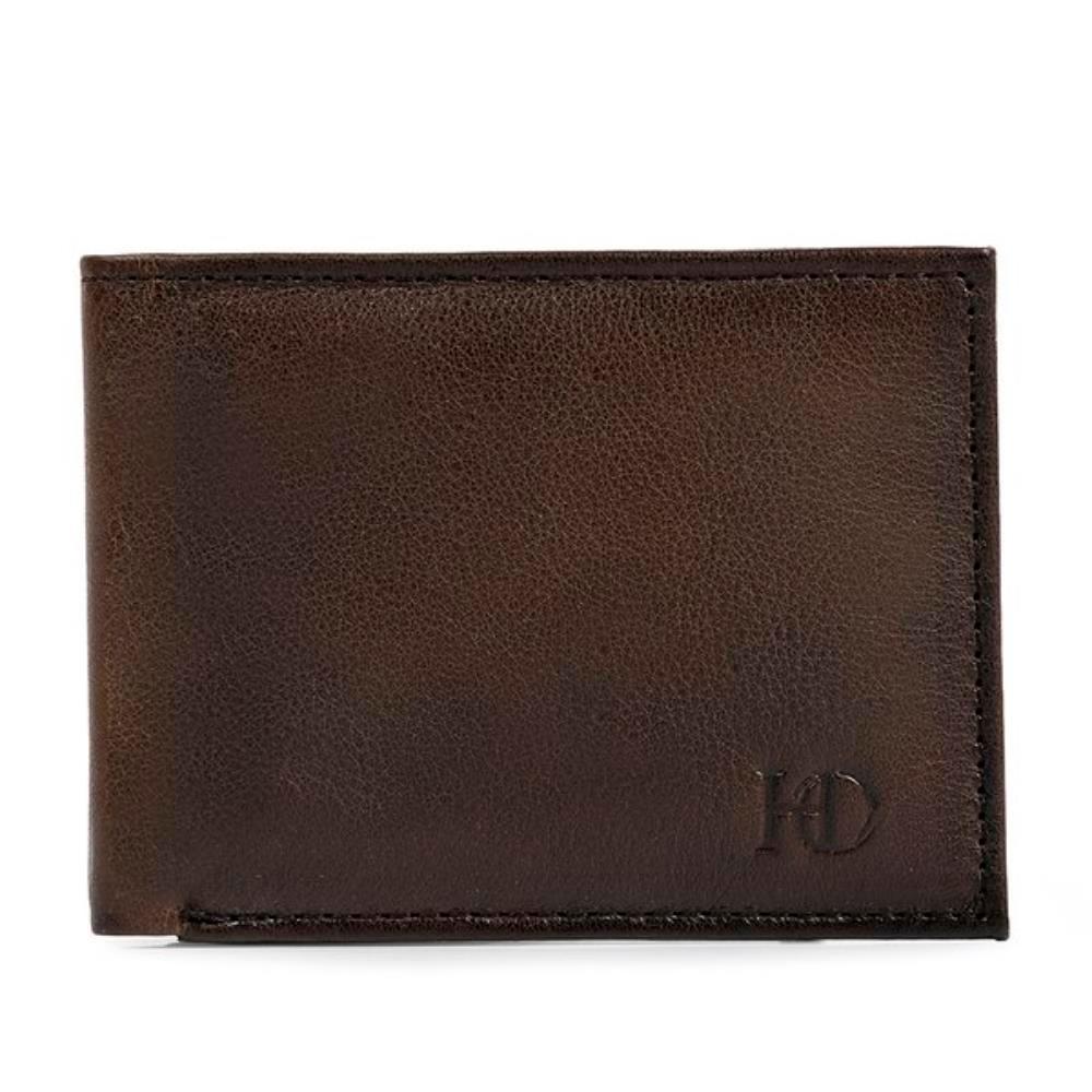 Carteira Flip Hoddi Couro Porta Cartões Documentos Dinheiro Marrom