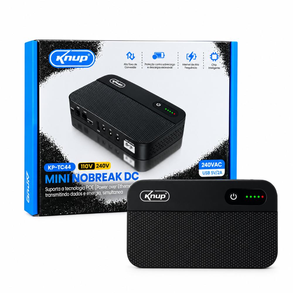 Mini Nobreak DC Proteção Sobrecarga Queda Energia 18W Bivolt