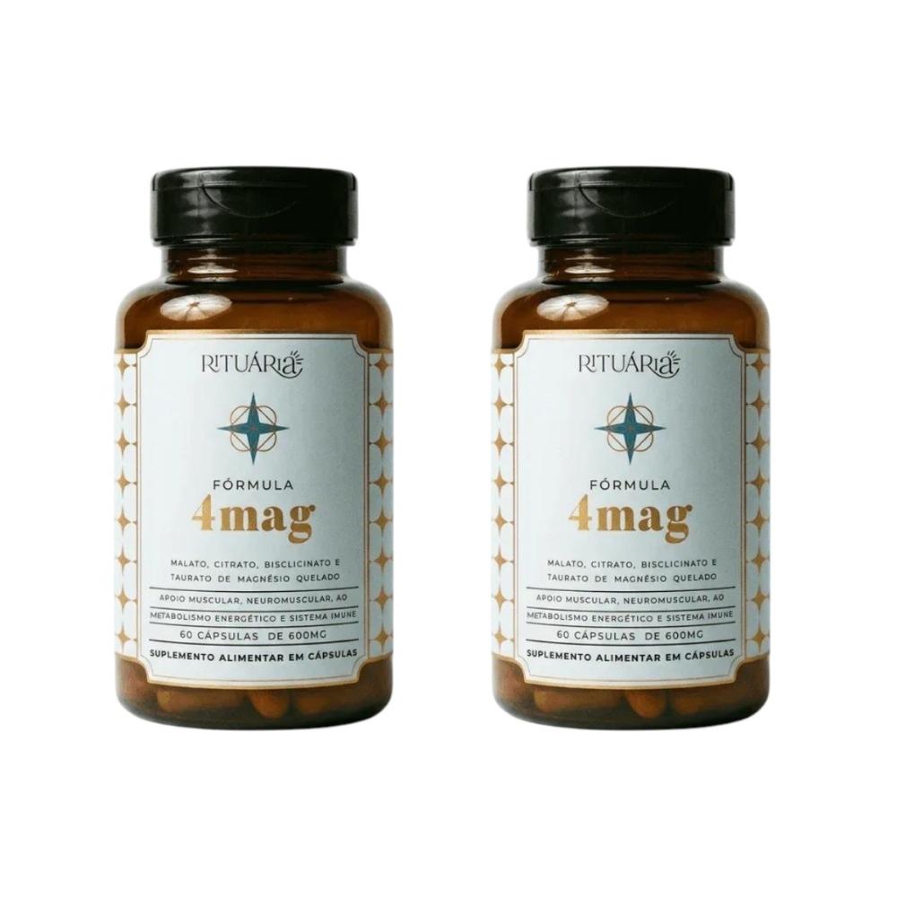 Suplemento Alimenar Fórmula 4Mag Magnésio Quelado Rituária 60 Cápsulas
