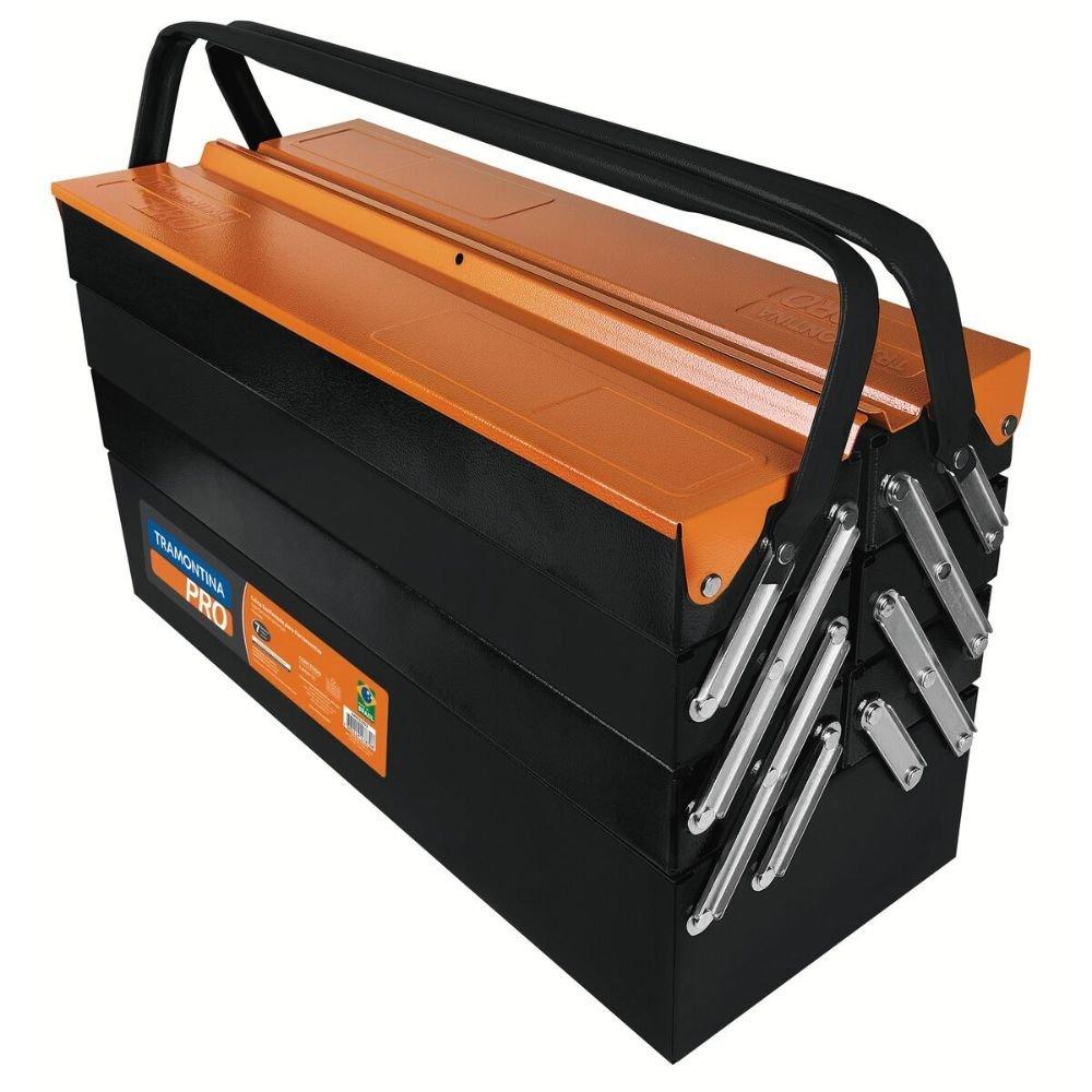 Caixa Ferramentas Sanfonada 7 Gavetas Laranja/Preta 44952/002 Tramontina