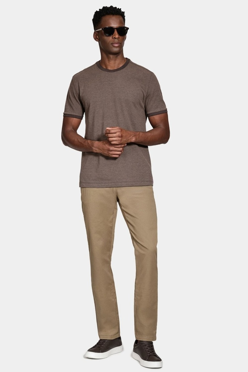 Calca Chino Algodão Premium Básica Caqui