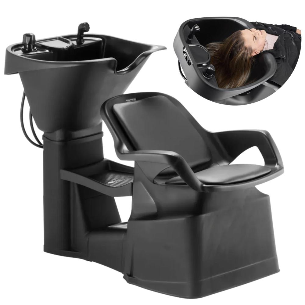 Lavatório Champ Smart Preto 2040 Dompel Profissional com Registro 1 Entrada de Água