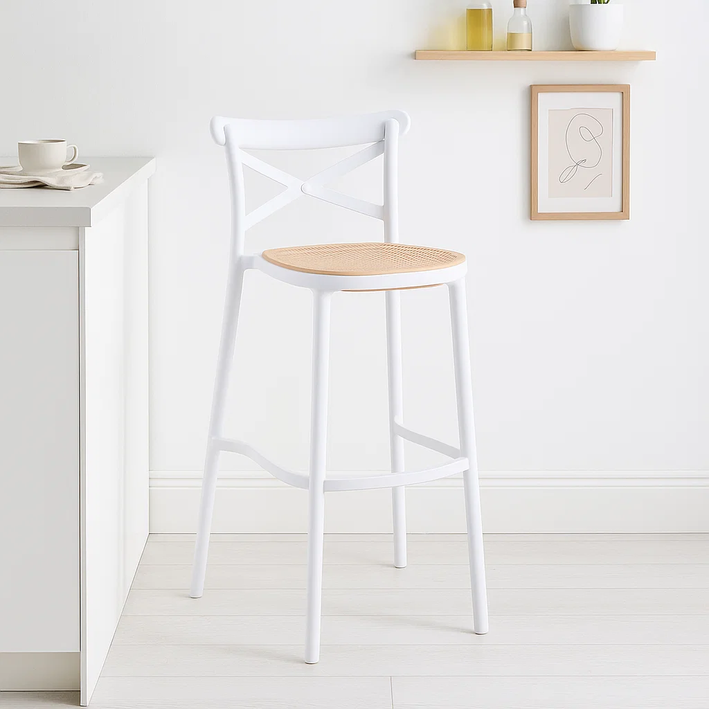 Taburete Crossback 77 cm - Blanco