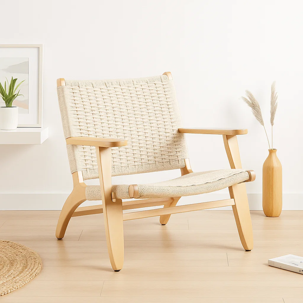 Butaca Danesa Wegner Madera e Hilo de Cuerda