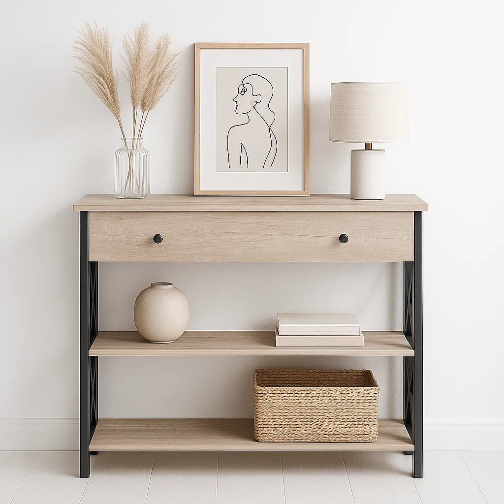 Arrimo con Cajón y 2 Estantes de Almacenaje