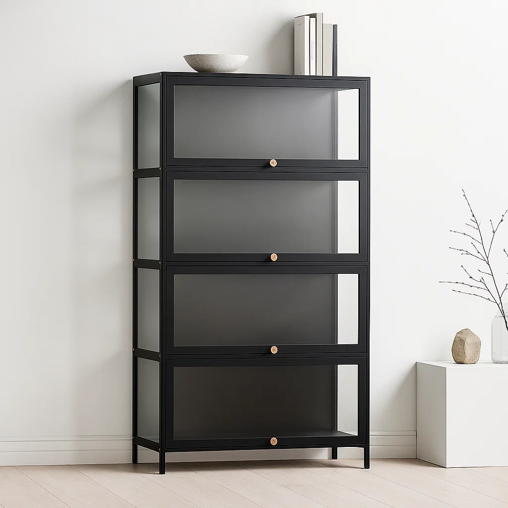 Vitrina BambooGlass 4 Niveles - Negro