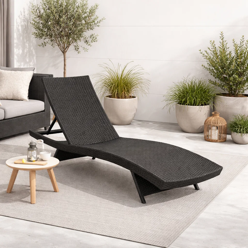 Reposera Moderna para Terraza o Piscina en Ratán