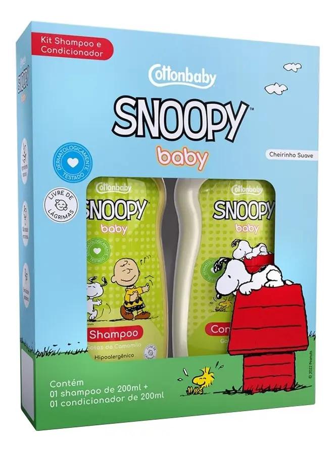 Shampoo + Condicionador Cotton Baby Snoopy Baby Gotas Camomila 200ml