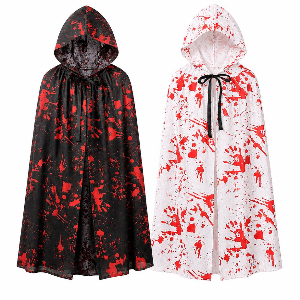 Fantasia Halloween Unissex Capa Sangue Poliéster Com Capuz