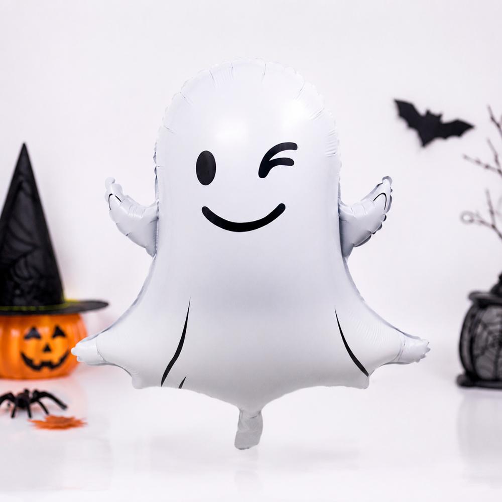 Balão Personalizado Halloween Fantasminha Metalizado 64Cm