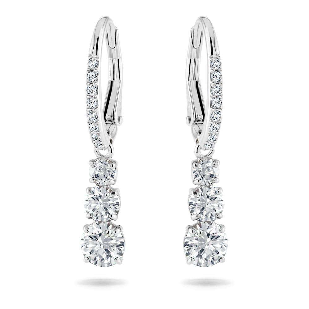 Brincos Swarovski argola Stilla Attract, Brancos