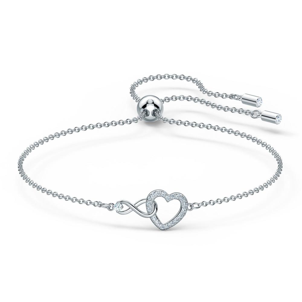 Pulseira Swarovski Hyperbola, Infinito e coração, Branca