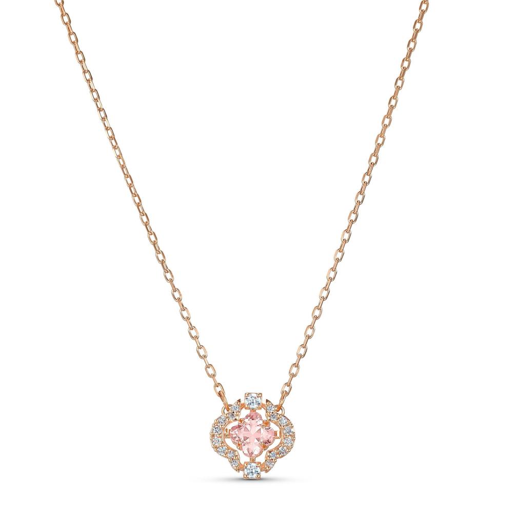 Colar Swarovski Una, Trevo de quatro folhas, Rosa dourado