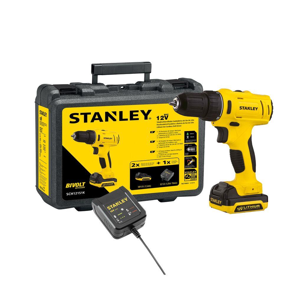 Parafusadeira De Impacto 12v 3/8   Sch121s2k-br +kit Carregamento Bivolt E Maleta -stanley