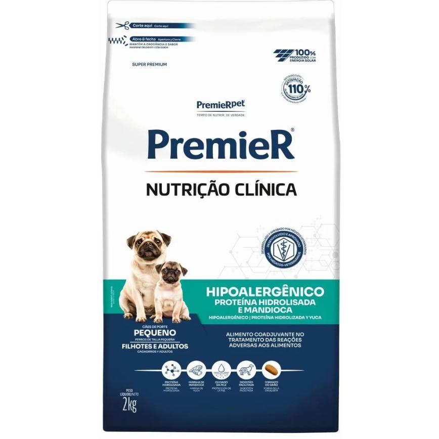 Ração Premier Nutrição Clínica Hipoalergênico Cães Raças Pequenas Proteína Hidrolisada