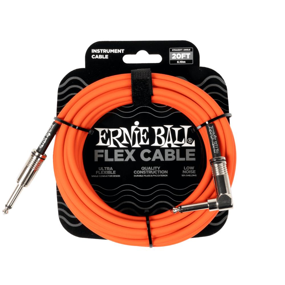 CABO P/ INSTRUMENTO 20 (6,08 METROS) RETO/ANGULADO LARANJA FLEX P06467 ERNIE BALL