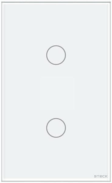 Conjunto 4X2 2 Interruptores Touch Branco Wi-Fi Ambiente Conectado - Steck