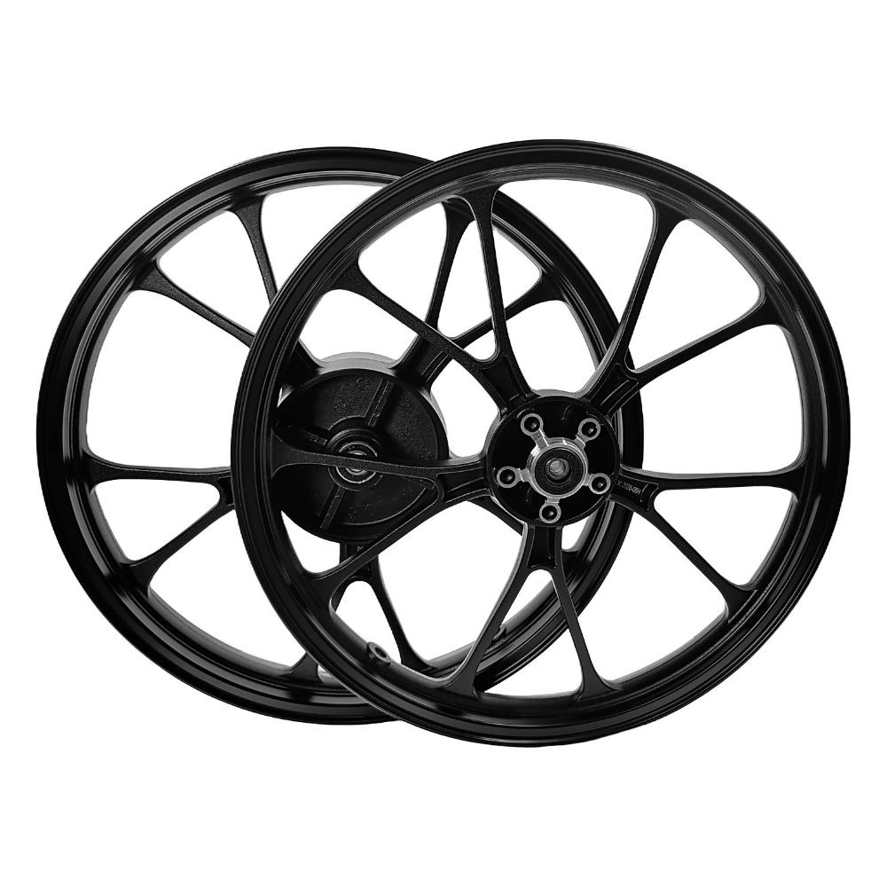 RODA ALUMINIO TITAN 150 2014-15/TITAN 160 DISCO MOD 2025 10 PONTAS C/ ROL PRETA (PAR)