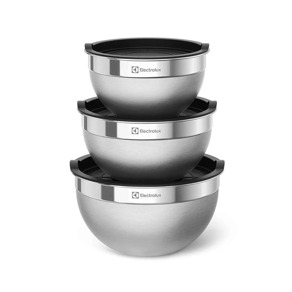 Conjunto de Bowls Tigelas de Inox com Tampa Plástica - Electrolux