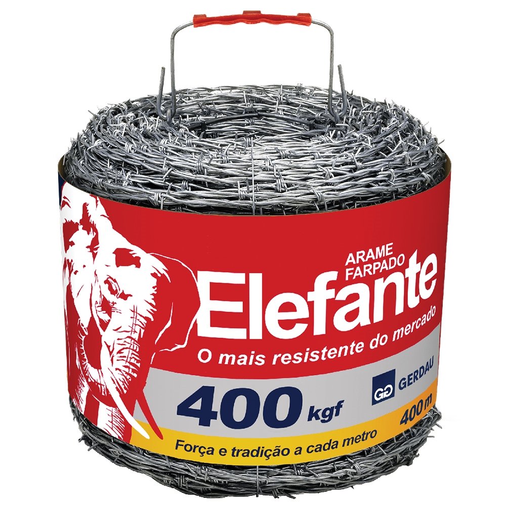 Arame Farpado Galvanizado Elefante 400kgf 400 Metros Gerdau