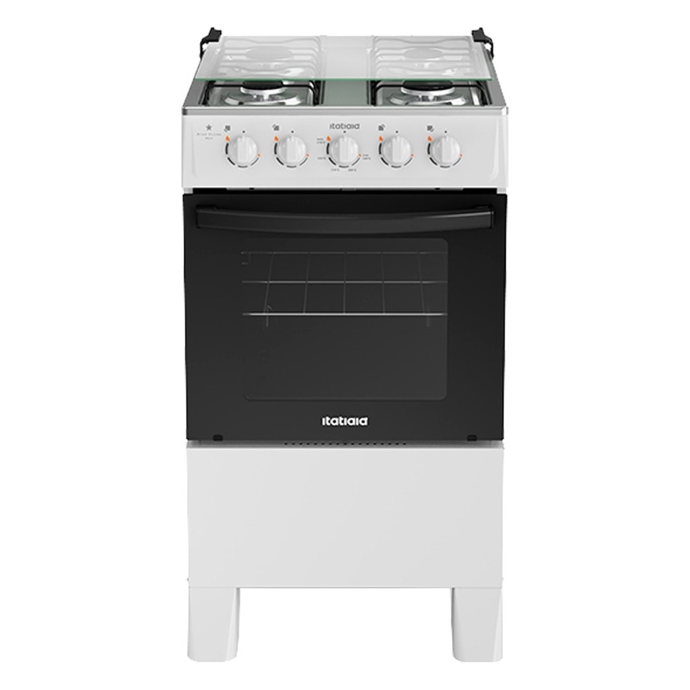 Fogão 4 Bocas Itatiaia Star Clean New com Mesa de Inox Branco Bivolt