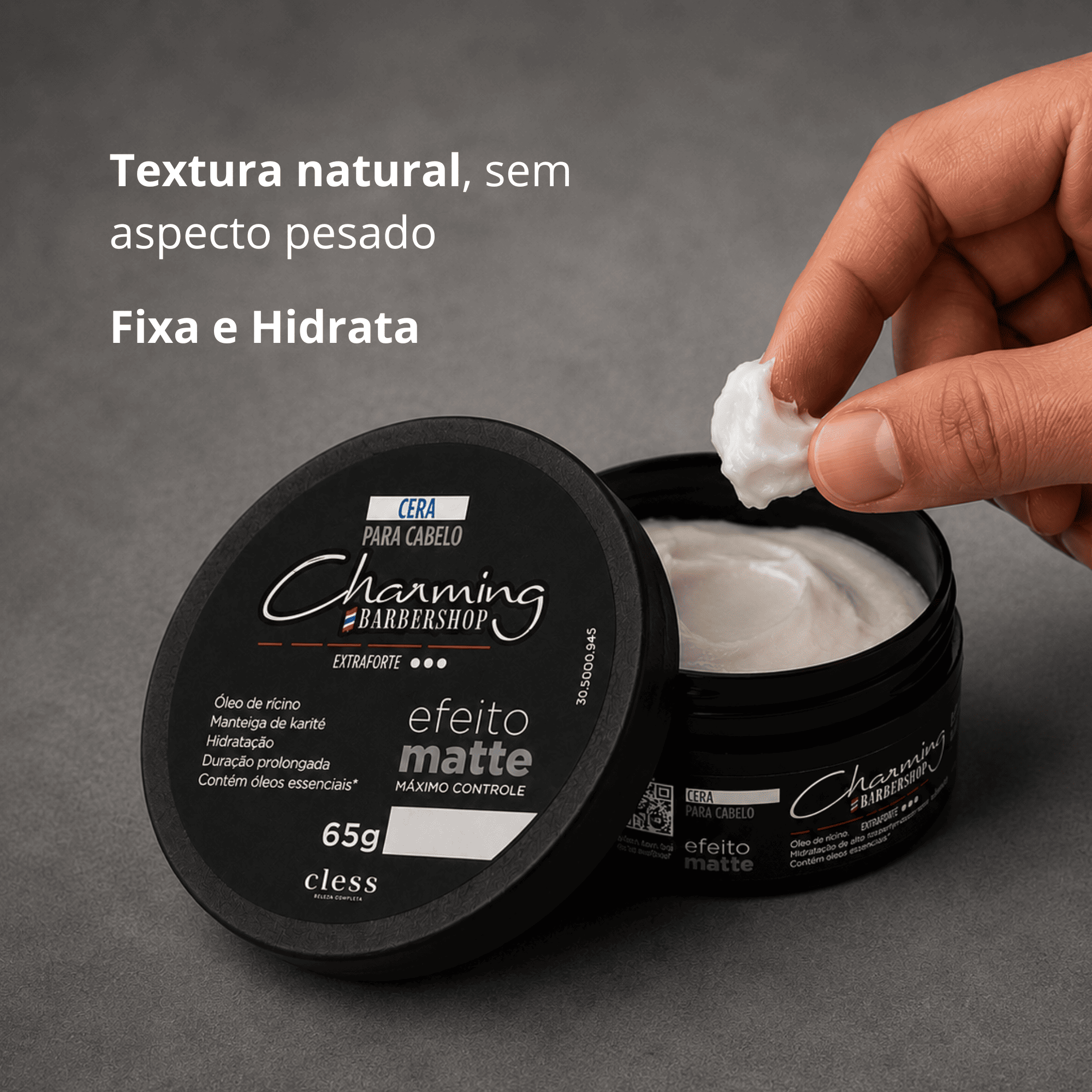 Cera para cabelo Efeito Matte Fixação extra forte Barbershop 65g