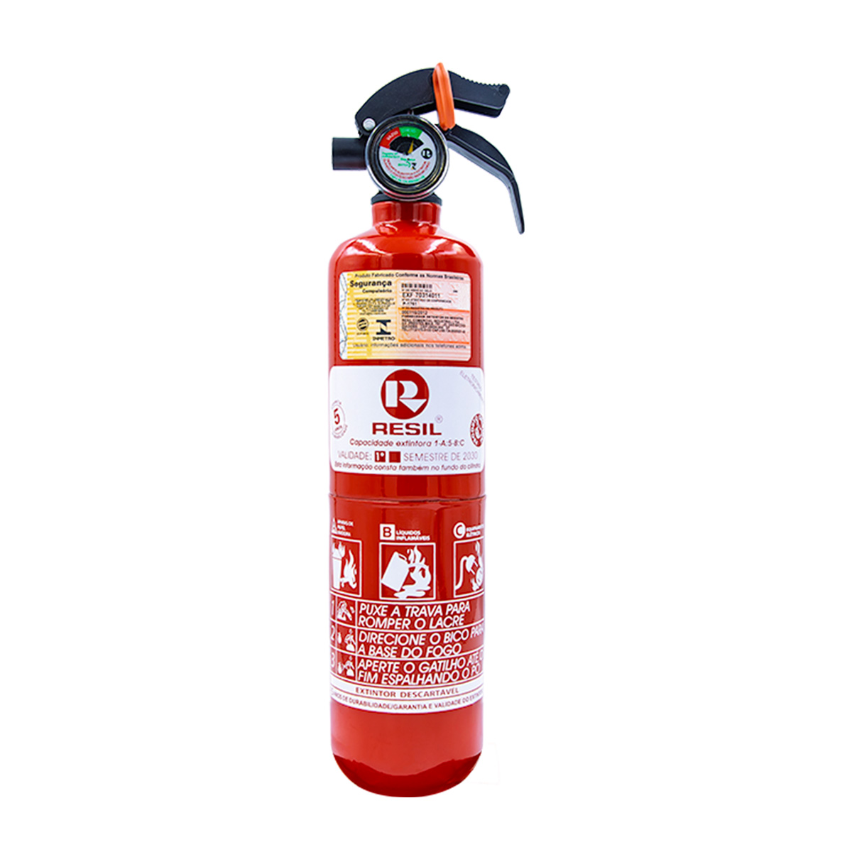 Extintor Incêndio Longo Pó 1kg Abc 3 C/válv Plástica 5 Anos