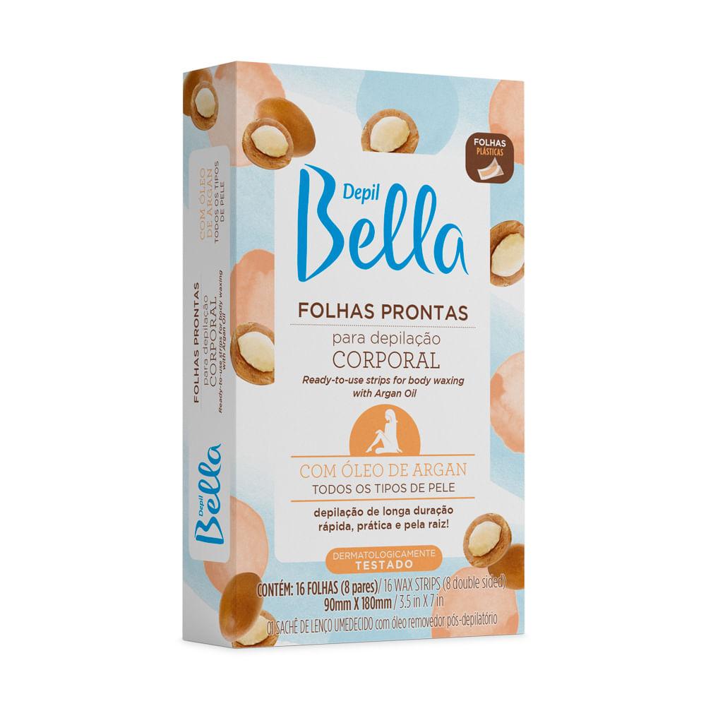 Folha Pronta Para Depilação Corporal Depil Bella Óleo De Argan 16 Unidades